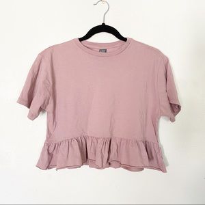 2/$10 New Wild Fable Crop Ruffle Bottom Top M